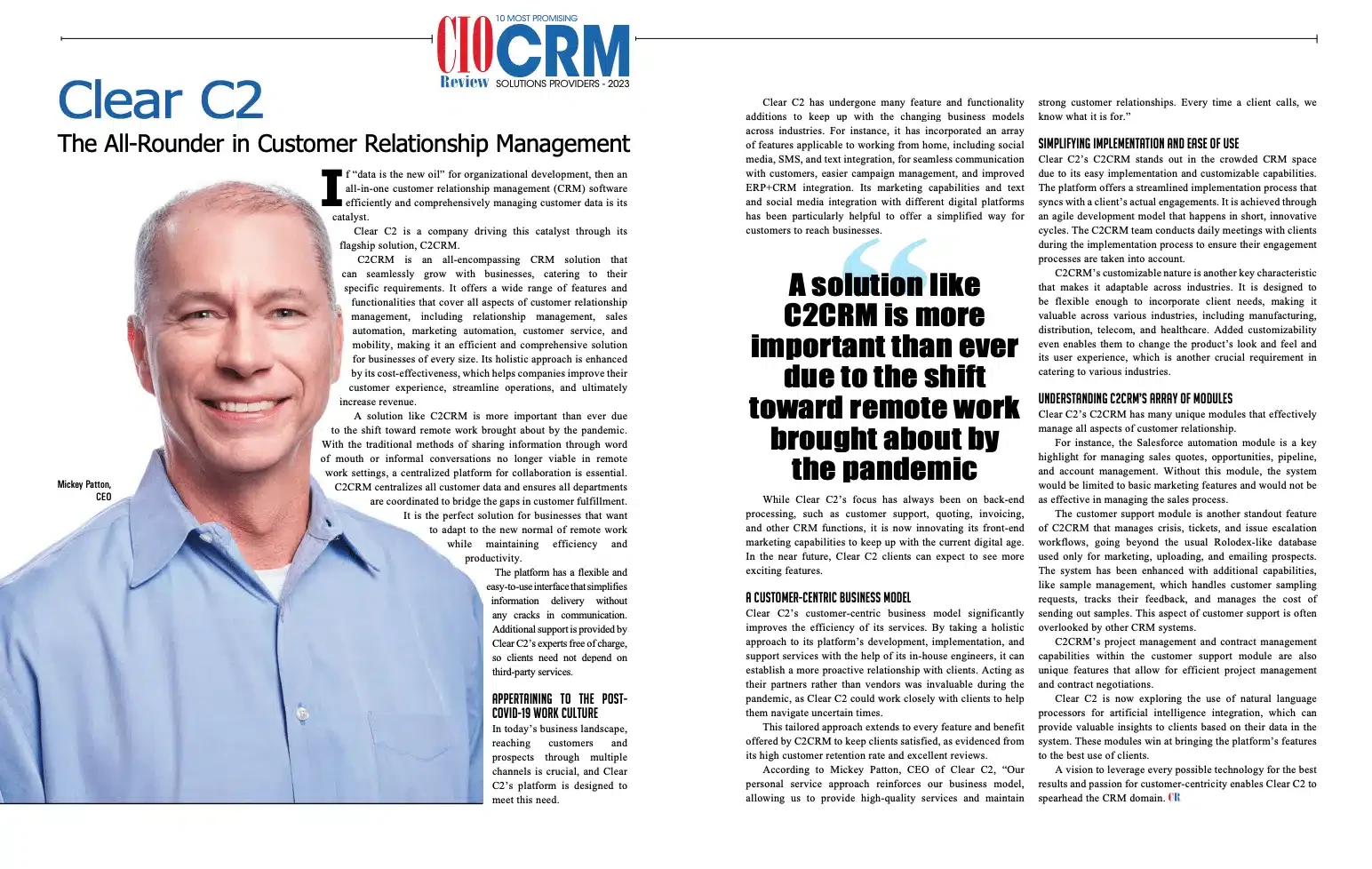 cio article with photo mickey patton